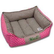 Катсу Лежак "Америка" с бортом розовый (разм.S)  45х35х21(cm)