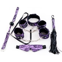 ToyFa Marcus Кружевной Набор, фиолетовый 
Маска, наручники, оковы, ошейник, флоггер, кляп