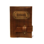 Ежедневник большой Хозяин в кож.облож. недатир. (с гравиров., корич.)