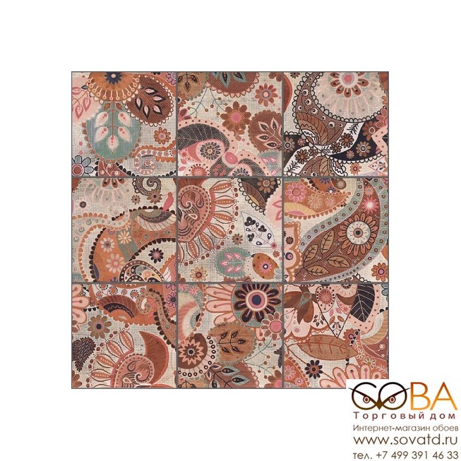 Плитка Verona Decor Print Beige  настенная 200х200 мм/100 купить по лучшей цене в интернет магазине стильных обоев Сова ТД. Доставка по Москве, МО и всей России