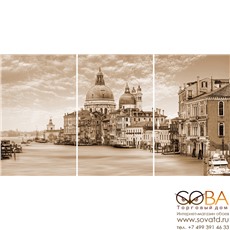 Панно Venice  стекло из 3-х плиток 75х40 купить по лучшей цене в интернет магазине стильных обоев Сова ТД. Доставка по Москве, МО и всей России