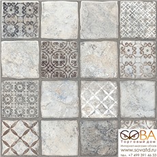 Декор Карфаген 1Д Керамогранит серый  40х40 купить по лучшей цене в интернет магазине стильных обоев Сова ТД. Доставка по Москве, МО и всей России