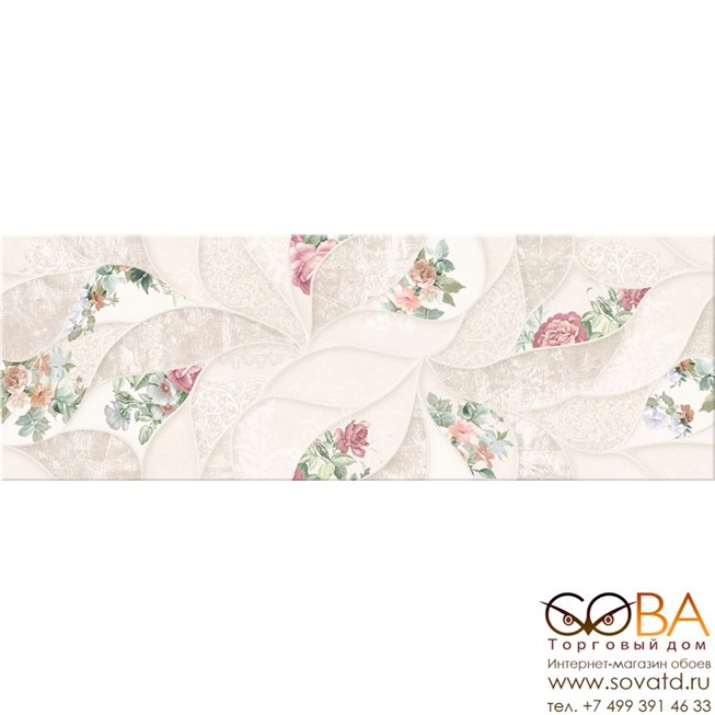 Керамическая плитка Eletto Ceramica Malwiya Milk Floris (24.2x70)см 506931101 (Россия) купить по лучшей цене в интернет магазине стильных обоев Сова ТД. Доставка по Москве, МО и всей России