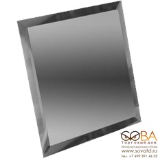 Плитка Квадратная зеркальная графитовая  с фацетом 10мм КЗГ1-01 - 180х180 мм/10шт купить по лучшей цене в интернет магазине стильных обоев Сова ТД. Доставка по Москве, МО и всей России