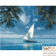Панно Ocean Sailboat  из 2-х плиток 40x50 купить по лучшей цене в интернет магазине стильных обоев Сова ТД. Доставка по Москве, МО и всей России