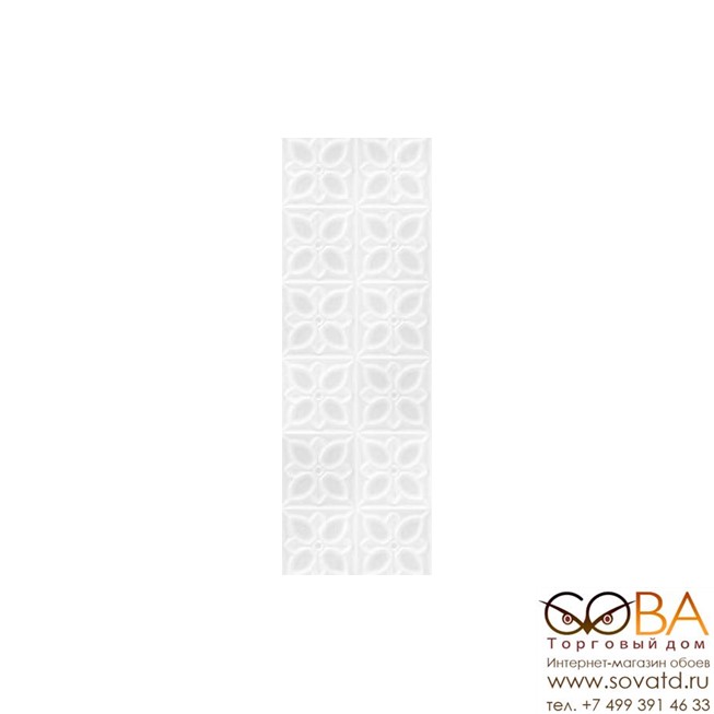 Плитка Meissen  Lissabon рельеф квадраты белый 25х75 купить по лучшей цене в интернет магазине стильных обоев Сова ТД. Доставка по Москве, МО и всей России