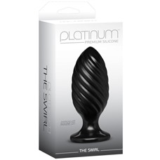 Чёрная анальная пробка Platinum Premium Silicone The Swirl  - 12,7 см.