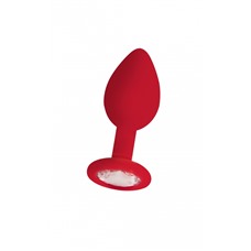 Анальная пробка OUCH! Regular Diamond Butt Plug Red SH-OU181RED