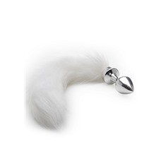 Анальная пробка White Tail Buttplug Silver SH-OU134SIL