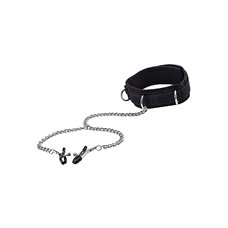 Воротник с зажимами для сосков Velcro Collar Black OUCH! SH-OU138BLK