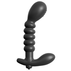 Анальный вибромассажер Ribbed Prostate Vibe - 15,2 см.