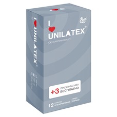 Презервативы рифленые Unilatex Ribbed 12+3 шт в подарок