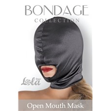 Чёрная шлем-маска Open Mouth Mask с вырезом для рта