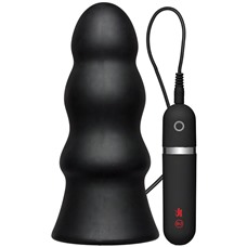 Анальная вибропробка Kink Vibrating Silicone Butt Plug Rippled 7.5  - 19 см.