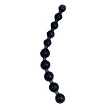 Чёрная анальная цепочка Jumbo Thai Beads - 28 см.