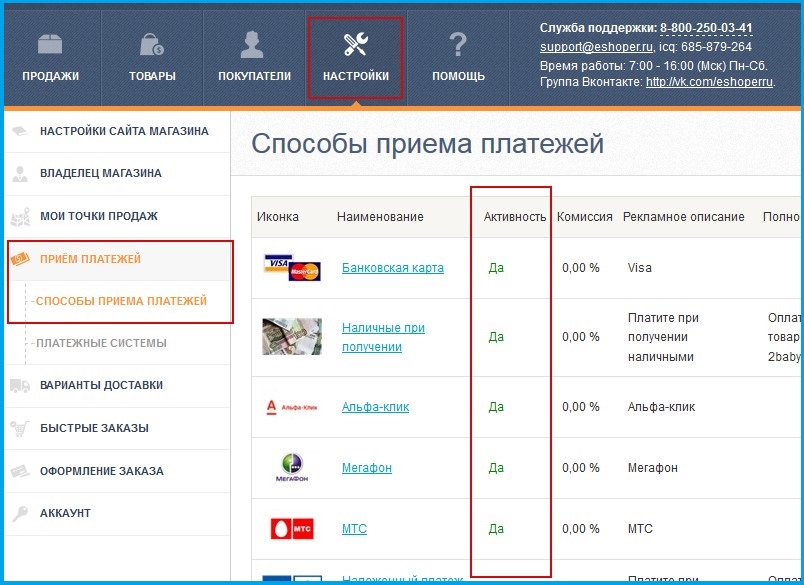 Оплата в интернет-магазинах на Eshoper.ru