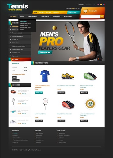 Tennis online store