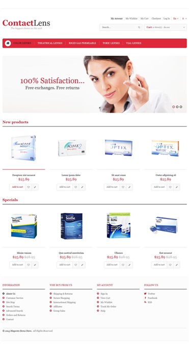 Responsive Contact Lens Store