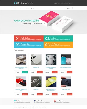 Responsive Business Cards Store