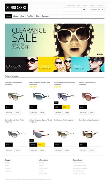 Responsive Sunglasses Store