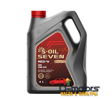 Моторное масло S-OIL 7 RED #9 0W-20 SN/CF (4л)